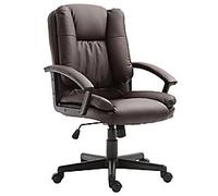 HOMCOM Office Chair Faux Leather Height-Adjustable Seat Brown 120 kg 921-049BN 670 x 620 mm
