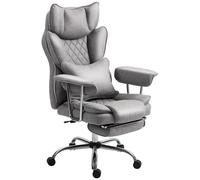 HOMCOM Office Chair - High Back Leathaire Desk Chair For Home - Black/Brown/Grey - Grey | TJ Hughes Black