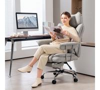 HOMCOM Office Chair, High Back Leathaire Desk Chair for Home, Grey, Grey