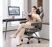HOMCOM Office Chair, High Back Leathaire Desk Chair for Home in Grey HOMCOM Grey