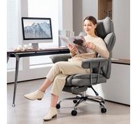 Homcom Office Chair, High Back Leathaire Desk Chair For Home, Grey