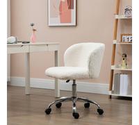 Homcom Office Chair, Swivel Chair With Adjustable Height And Wheels, White White One Size