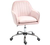 HOMCOM Office Chair, Swivel Desk Chair w/ Adjustable Height, Pink - Pink