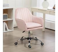 HOMCOM Office Chair, Swivel Desk Chair w/ Adjustable Height, Pink