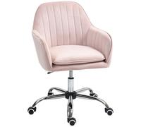 HOMCOM Office Chair, Swivel Desk Chair w/ Adjustable Height, Pink