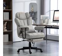 HOMCOM Office Chair with 6 Point Massage and Heat, Ergonomic Desk Chair with Foot Rest, Lumbar Support, Reclining Function and Wide Seat, Height-Adjustable High Back Swivel Rolling for Home, Grey Grey