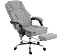 HOMCOM Office Chair with 6-Point Vibration Massage and Heat, Executive Computer Desk Chair with High Back, Reclining, Grey