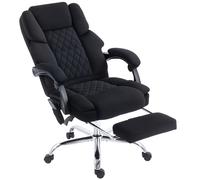 HOMCOM Office Chair with 6-point Vibration Massage and Heat, Fabric Desk Chair with Footrest, High Back, Black