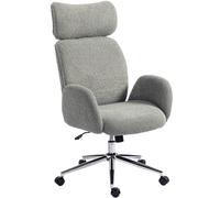 Homcom Office Chair With Adjustable Headrest, Comfy Desk Chair, Dark Grey