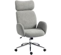 Homcom Office Chair With Adjustable Headrest, Comfy Desk Chair, Dark Grey