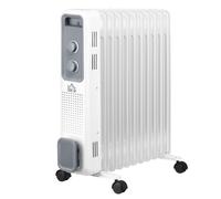 Homcom Oil Filled Radiator Portable Heater W/ 11 Fin, 3 Heat Settings, White
