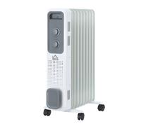 HOMCOM 2180W Oil Filled Radiator, Portable Electric Heater, w/ Built-in 24-Hour Timer, 3 Heat Settings, Adjustable Thermostat, Safe Power-Off