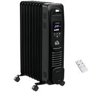 HOMCOM Oil Filled Radiator Electric Heater 3 Heat Settings Remote Control Black [EEK: A]