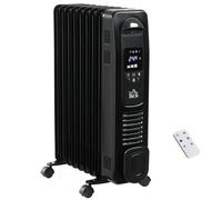 HOMCOM Oil Filled Radiator Electric Heater 3 Heat Settings Remote Control Black [EEK: A]