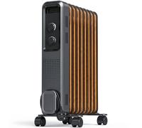HOMCOM Oil Filled Radiator Portable Heater W/ 9 Fin, 3 Heat Settings Grey | Size: Single HOMCOM Grey Single