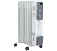 HOMCOM Oil Filled Radiator Portable Heater W/ 9 Fin, 3 Heat Settings White