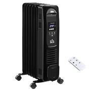 HOMCOM Oil Filled Radiator Space Heater W/3 Heat Settings & Remote Control Black [EEK: A]