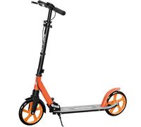 HOMCOM One-click Folding Kick Scooter for 14+ w/Adjustable Handlebar, Push Scooter with Kickstand, Dual Brake System, Shock Absorber, 200mm Wheels & ABEC-9 Bearings, Red