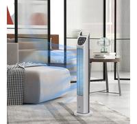 HOMCOM Oscillating Tower Fan Floor Fan with 4H Timer for Home Office Silver