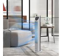 Homcom Oscillating Tower Fan Floor Fan With 7.5H Timer For Home Silver