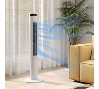 HOMCOM 117cm Oscillating Tower Fan with Remote Control, 12H Timer, 3 Speed, 4 Modes, Quiet Cooling Fans, Electric Floor Standing Fan for Home Bedroom Office, White