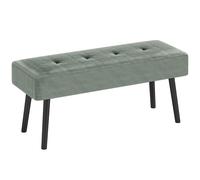 HOMCOM End of Bed Bench w/ Thick Padding and Steel Legs for Entryway, Green, Green