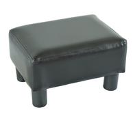 HOMCOM PU Leather Footstool Foot Rest Small Seat Foot Rest Chair Black Home Office with Legs 40 x 30 x 24cm