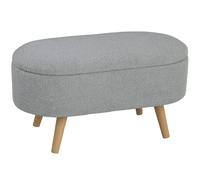 HomCom Ottoman Storage Bench - Padded with Lid & Storage for Hallway & Living Room - Cream