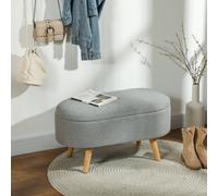 HOMCOM Ottoman Storage Bench for Hallway - Living Room - Charcoal grey | TJ Hughes Cream