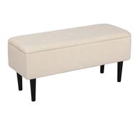 HOMCOM 15" Ottoman Storage Box with 47L Storage Capacity, Cream White, Cream
