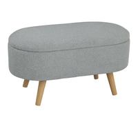HOMCOM Teddy Fleece Ottoman Storage Bench - Charcoal Grey, Grey