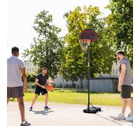 HOMCOM Outdoor Adjustable Basketball Hoop Stand w/ Wheels and Stable Base Black