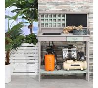 HOMCOM Outdoor Potting Table Bench Workstation with Wood Planting Shelves