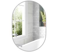HOMCOM Oval Bathroom Mirror, Modern Wall Tempered Glass Mirror, 60 x 90cm