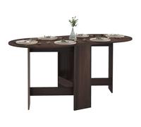 HOMCOM Oval Kitchen Table for Dining Room - Small Space - Brown | TJ Hughes