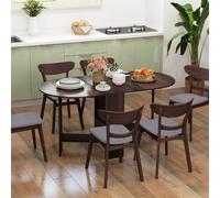 HOMCOM 6 Seater Oval Chocolate Wooden Effect Dining Table - Brown - Wilko