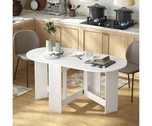 Homcom Oval Kitchen Table For Dining Room, Small Space In White White