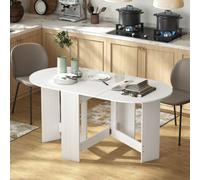 Homcom Oval Kitchen Table For Dining Room, Small Space In White White