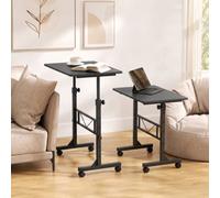 Homcom Overbed Table Adjustable Height With Steel Frame Black