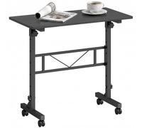 HOMCOM Overbed Table Adjustable Height with Steel Frame in Black HOMCOM Black