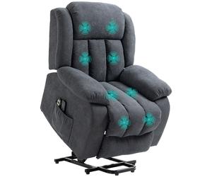 HOMCOM Oversized Riser and Recliner Chairs for the Elderly, Heavy Duty Fabric Upholstered Lift Chair w/ Remote Control, Cat Scratch Anti Aosom UK