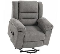 HOMCOM Oversized Riser Recliner Chair with Massage and Heat, Power Lift Recliner for Elderly with Wide Seat and Back, Grey