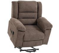 HOMCOM Oversized Riser Recliner Chair with Massage and Heat, Power Lift Recliner for Elderly with Wide Seat and Back, Brown