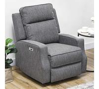 HOMCOM Electric Armchair - Fabric Recliner Chair With USB Port - Charcoal Grey | TJ Hughes