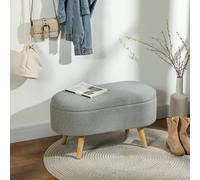Homcom Ottoman Storage Bench For Hallway, Living Room, Charcoal Grey, Grey
