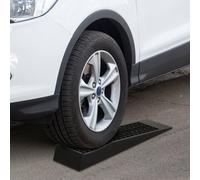HOMCOMC 2 Pcs 70x20cm Thick Plastic Curb Ramps Anti-Slip Surface Tyre Friction, Black