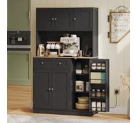 Homcom Pantry Storage Cabinet With Adjustable Shelves And 4 Door Racks