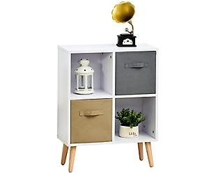 HOMCOM Particle Board Storage Cabinet 2 Drawers 545 x 240 x 695 mm White