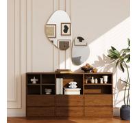 Homcom Pebble-Shaped Decorative Mirror, Set Of 2 Wall Mirror, Gold Tone