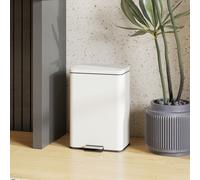 HOMCOM Pedal Bin with Soft-Close Lid, 20L Kitchen Bin for Home, Cream